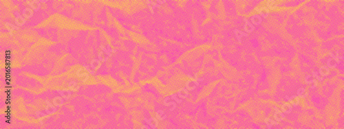 Pink yellow wrinkled paper texture background. Crumpled vector pastel color dotted gradient sheet. Grain noise effect torn collage bg. Cute girl aesthetic scrapbook vintage craft paper grunge backdrop