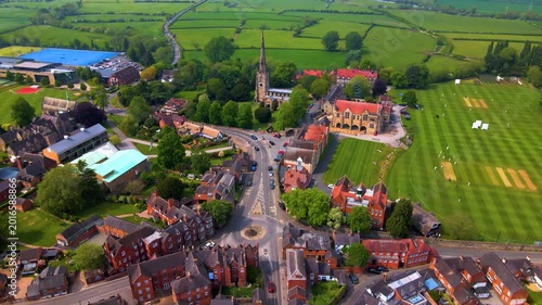 Aerial landscape overview of Repton village and school campus