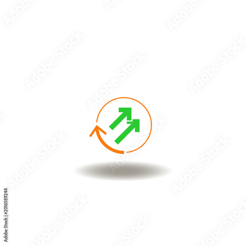 Free Download Vector illustration of circular arrow with diagonally arrows. Symbol of optimization, automation, progress, process. - GFXLoad