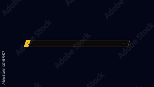 Futuristic loading bar with yellow progress indicator