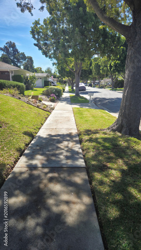 Fotografie A Suburban Sidewalk