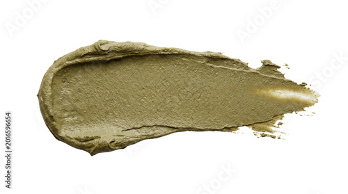 Green clay mud mask smear isolated on transparent background png
