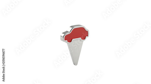 Red car map pin pointer isolated on transparent background png