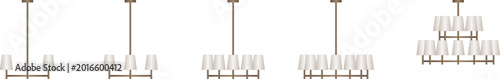 Photos Collection of linear pendant lights and a tiered chandelier