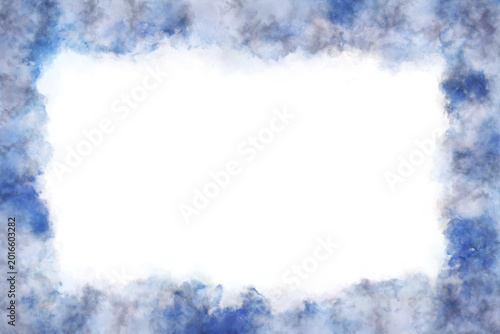  Blue Fluffy Abstract Frame on Transparent Background