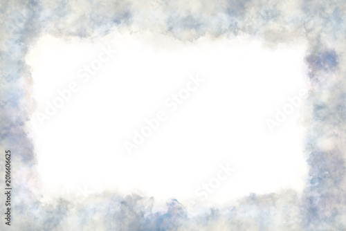 Pastel Blue Fluffy Abstract Frame on Transparent Background