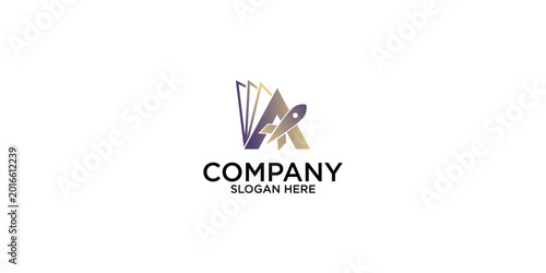 Creative letter A logo design with modern concept premium vector