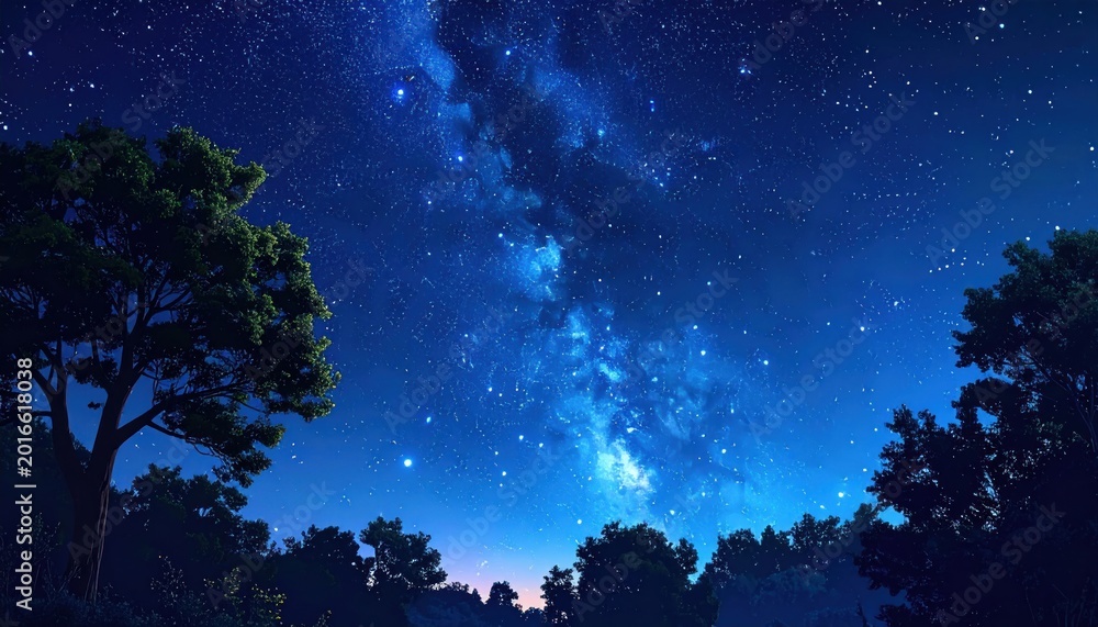Fototapeta premium Night Sky with Milky Way Galaxy.