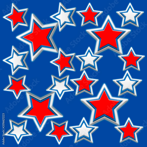 patriotic star Seamless pattern. USA themed design with red, white and blue color palette for USA national holidays such as Independence Day 4th of July,Memorial Day,Veterans Day and Presidents Day 