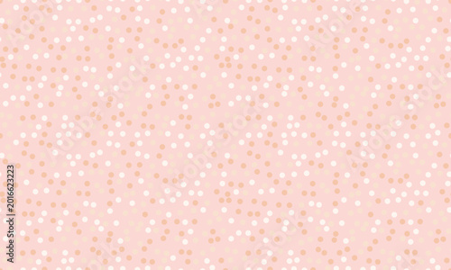 Delightful pastel pink background adorned with scattered white and peach dots.  Perfect for feminine designs, websites, or celebratory projects. Evokes feelings of joy, festivity, and gentle charm.