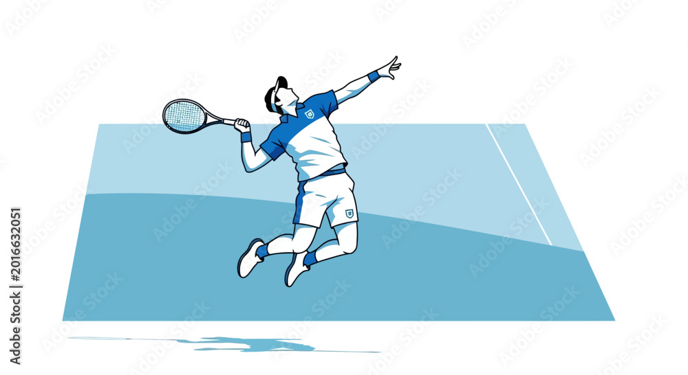 Fototapeta premium Tennis Player Serving Ace on Court