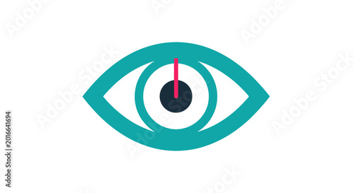 Teal Eye with Clock Face.