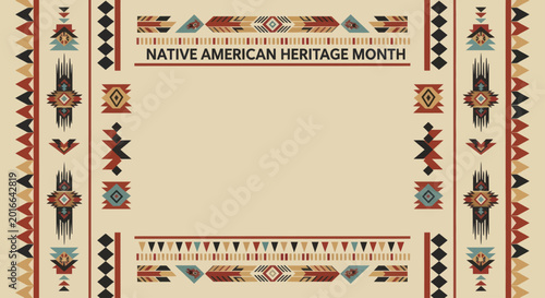 Native American Heritage Month Decorative Frame Design.