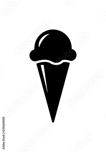 Black Bold Ice Cream Cone Silhouette Vector Art