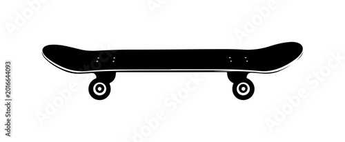 Black Bold Skateboard Deck Silhouette Vector Graphic