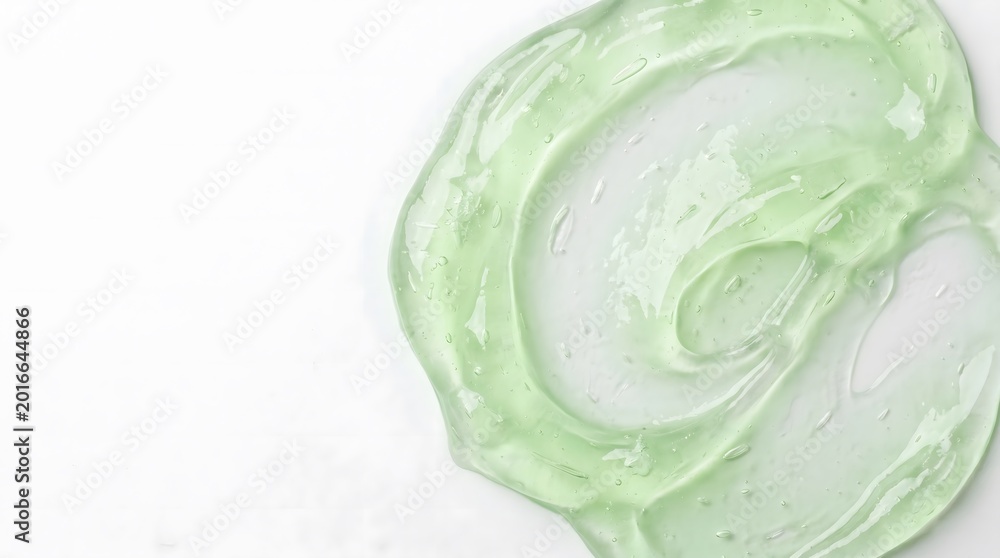 Obraz premium Green gel texture, skincare and cosmetic product concept extreme close-up, copy space, detail background