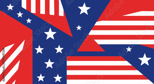 Photos American Flag and Confederate Flag Overlap Abstract Design