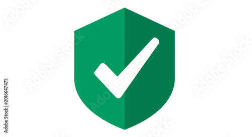 Green Shield Checkmark Icon.