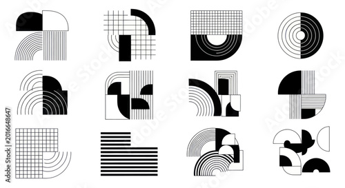 Abstract Geometric Shapes and Patterns Collection.