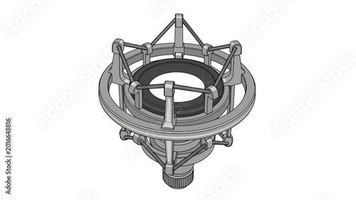 Cuadro en lienzo Close-up illustration of a metal drill bit on a white background