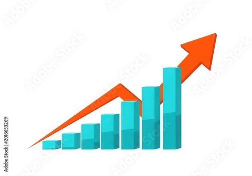 Free Download Growing business growth chart with upward arrow - GFXLoad