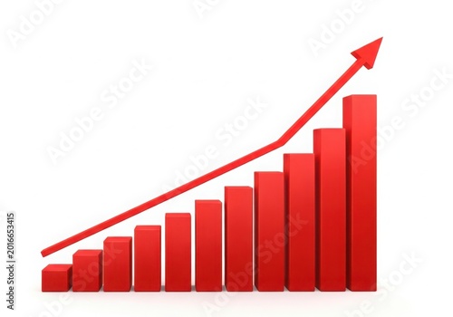 Red upward growth bar chart with arrow Free Download Red upward growth bar chart with arrow - GFXLoad