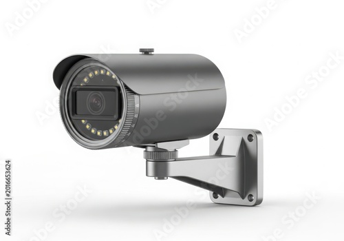 Security dome camera mounted on wall