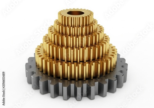 Dual gear assembly with interlocking teeth
