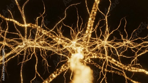 Animated Neuron Network Activity Glowing Medical Science Concept