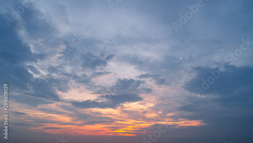 4k Aerial of Cloud with sunset sky background in Thailand,Cloudscape time lapse background Dark red purple sunset sky Nature background, sunset in the clouds	
