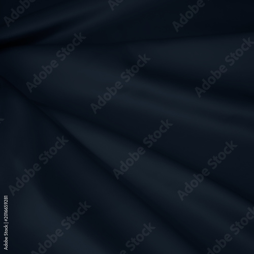Black dark gray graphite blue white silk fabric with soft lines of folds. Elegant drapery luxury abstract textile background. Muted dusty cool shade. Empty blank minimal. Design.