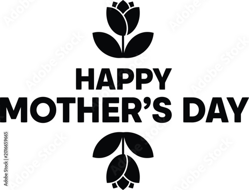 Happy Mothers Day card with flower icons