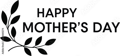 Happy Mothers Day card with leaf branch