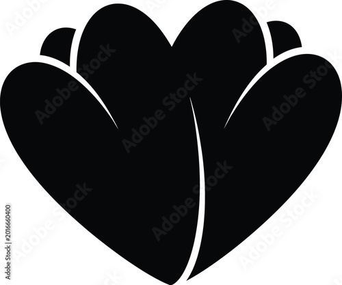 Three black hearts icon