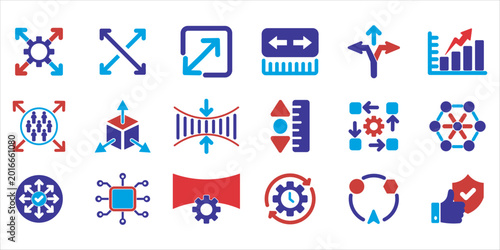 Bild auf Leinwand scalability icon set bundle