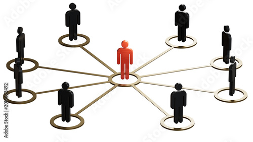 Foto Group of cartoon characters - social networking concept
