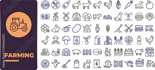 Photos Farming and Agriculture outline icon set