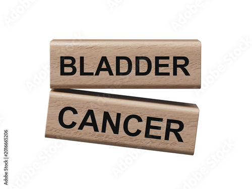 Bladder Cancer symbol. Concept word Bladder Cancer on wooden blocks.  Medicine and Bladder Cancer concept.Copy space.Supports PNG files with transparent backgrounds.
