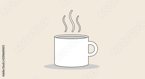 Φωτογραφία Steaming hot white coffee mug cup.