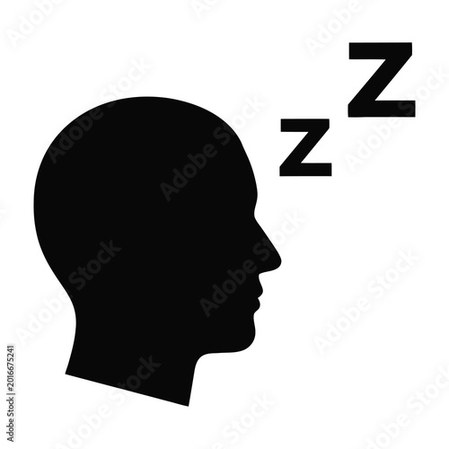 Slika na platnu Sleeping person silhouette with zzz