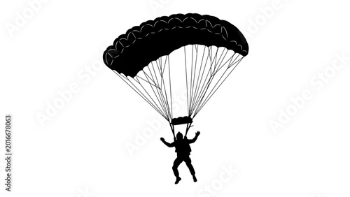 Foto Person in black parachute gear.