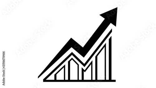 Photography Black and white business growth chart.