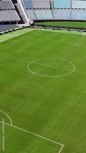 Centenario Stadium In Montevideo In Uruguay. Football Field. Downtown District. Soccer Stadium. Centenario Stadium In Montevideo In Uruguay. Beautiful Cityscape. Soccer Field.