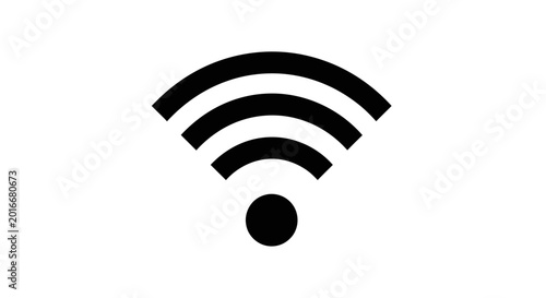 Foto Simple black wifi symbol on a white background.
