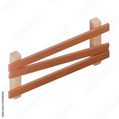 3D Wooden Farm Fence Elements Collection