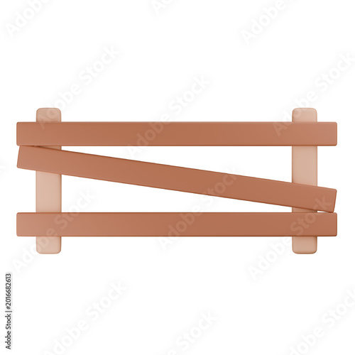 3D Wooden Farm Fence Elements Collection