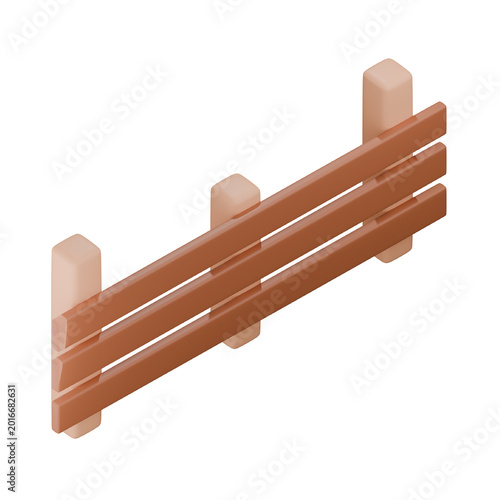 3D Wooden Farm Fence Elements Collection