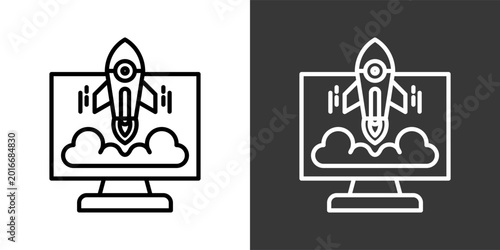Startup Black And White Icon Set Collection Pack Vector Illustration