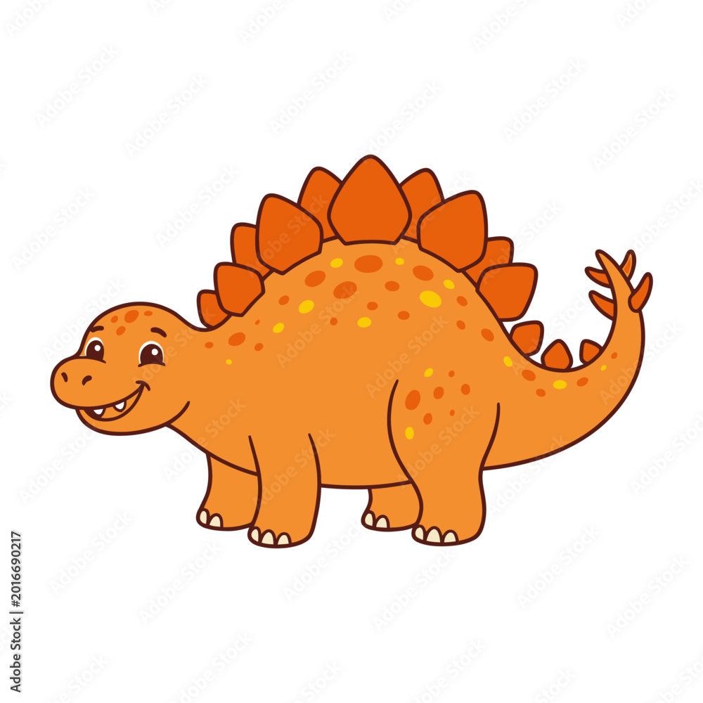 Naklejka premium Orange Dinosaur Back Plates