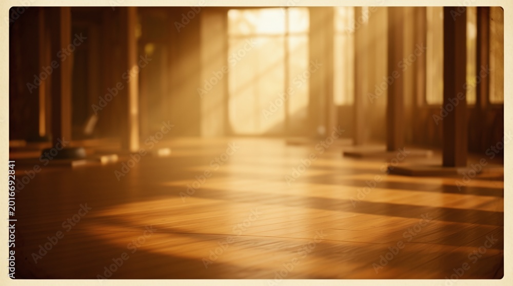 Zen Yoga Empty Space Cozy Wellness Studio Wooden Floor Variation 318